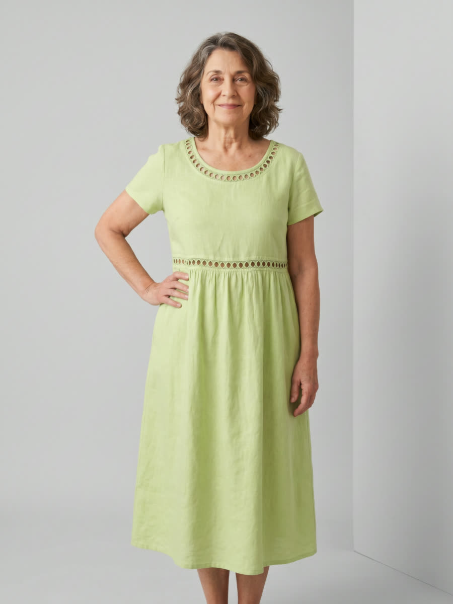 Rosalie embroidered midi dress - Light Green