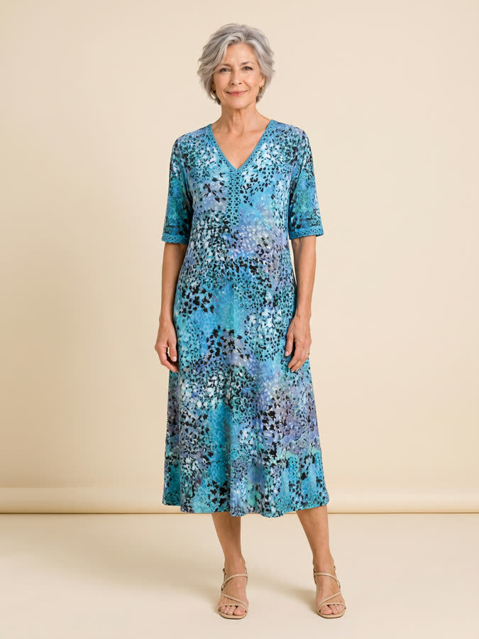 Iris flowing dress - Blue