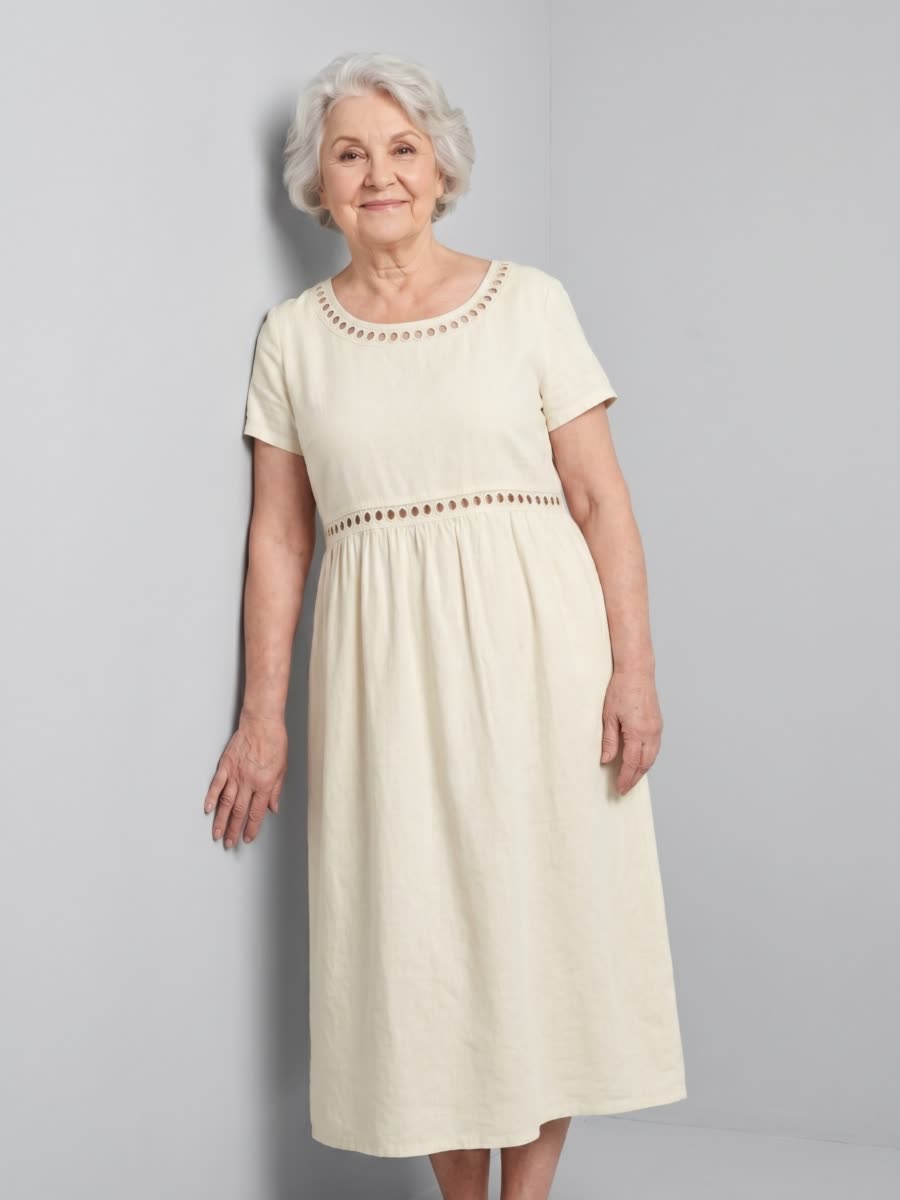 Rosalie embroidered midi dress - Off White