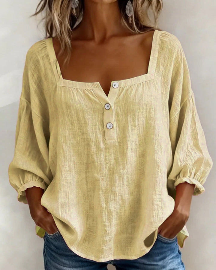 Elise | Square Neck Long Sleeve Blouse