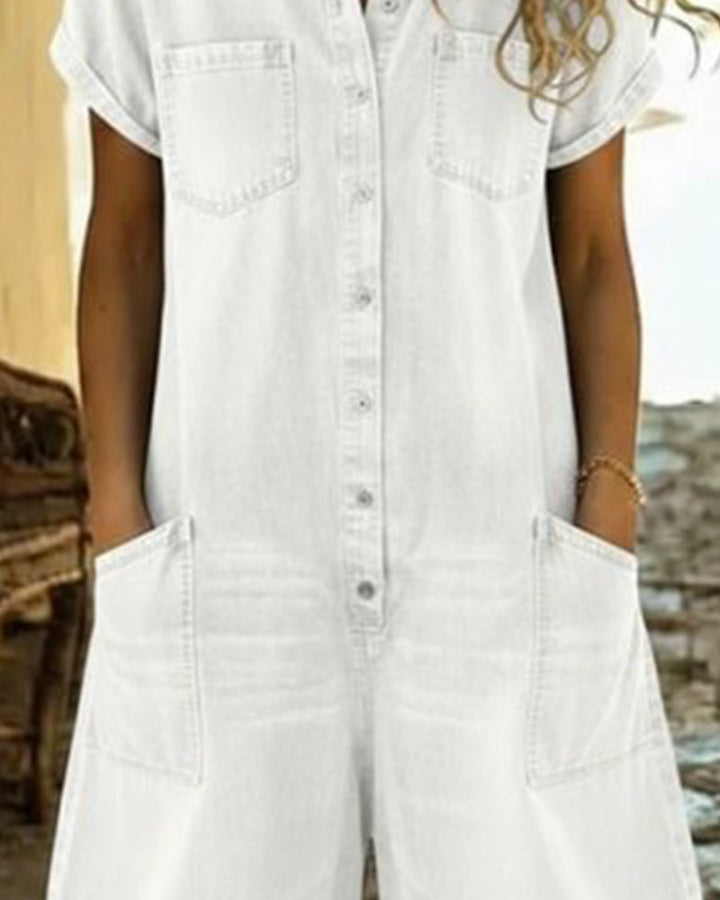 Delya | Short Sleeve Playsuit Dress
