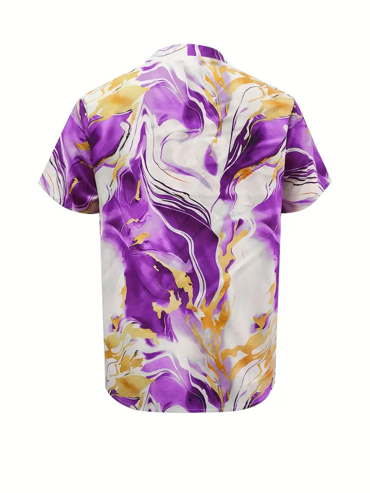 Mildred™ | Marble Print Short Sleeve Shirt