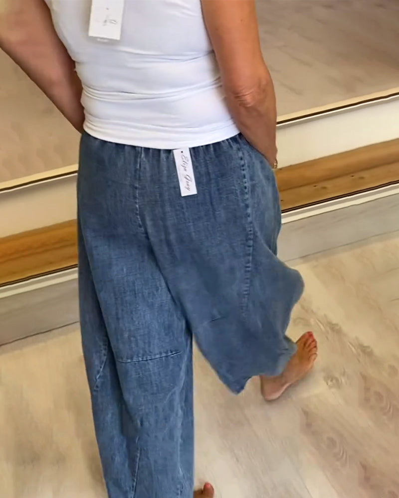 Elina | Relaxed Elastic Waist Jeans