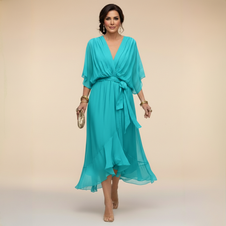 Marta | Lightweight Sheer V-Neck Dress