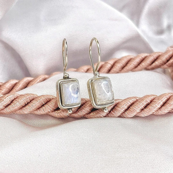 Lustre | Square Moonstone Earrings