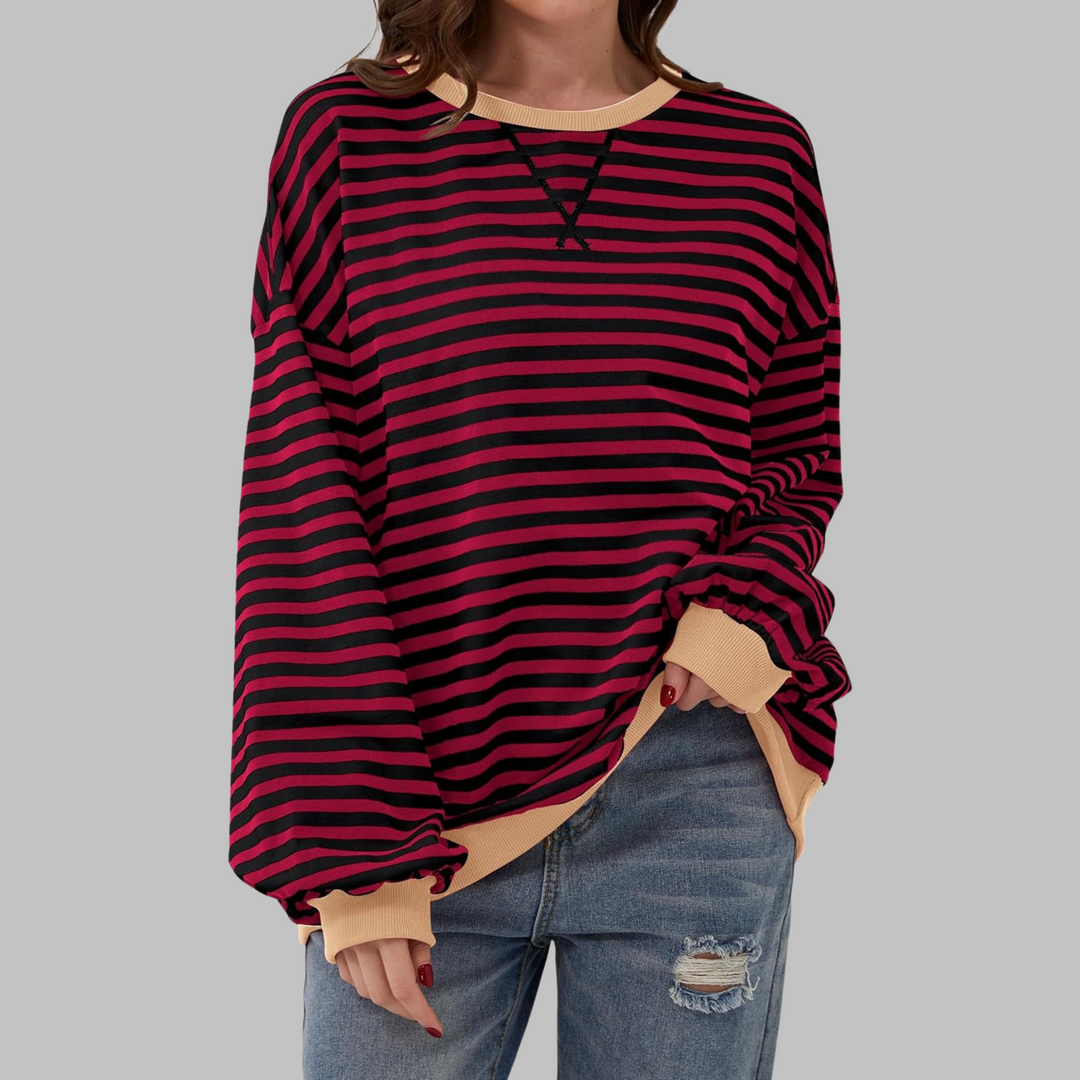 LUKA | Casual  Round Neck Striped Shirt