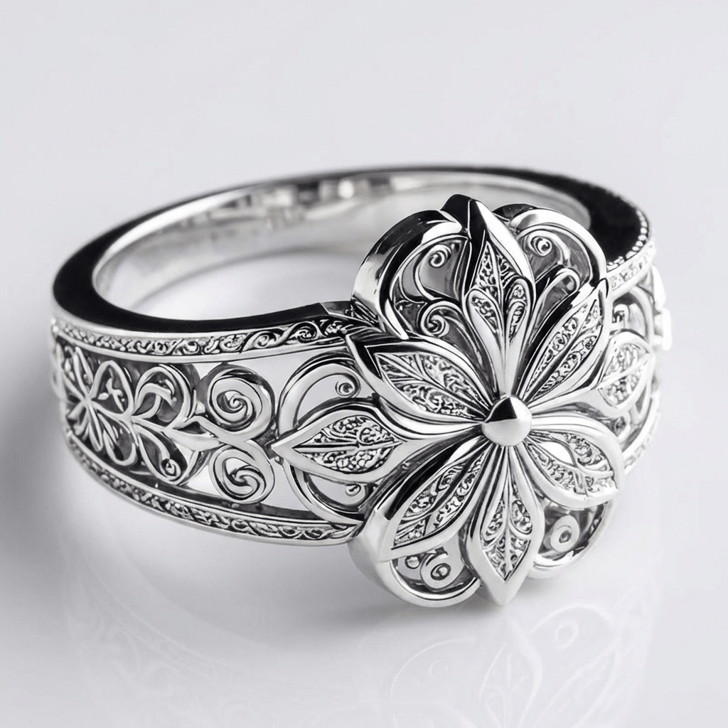 Elysia | Silver Floral Zirconia Ring
