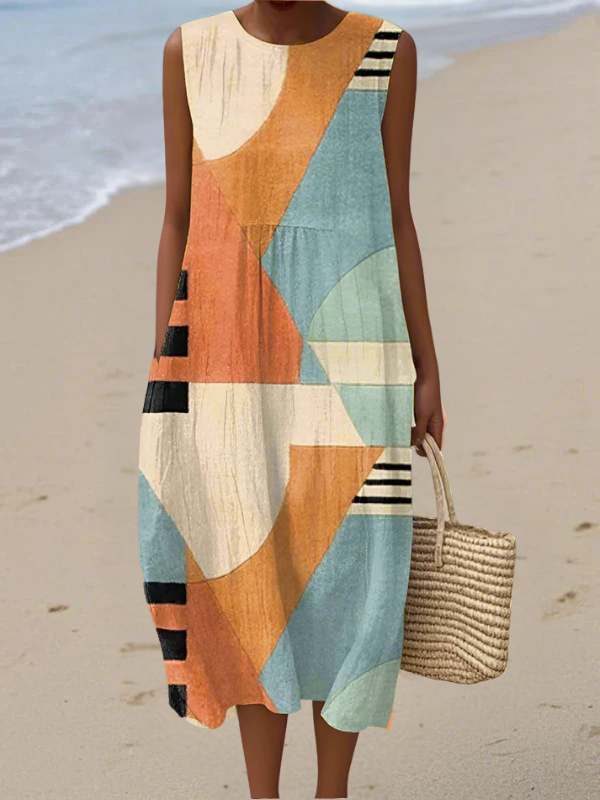 Iris | Versatile Multicolored Midi Dress