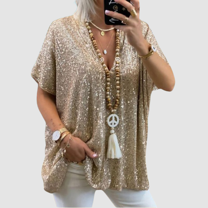 Fayne™ | V-Neck Sequin Top