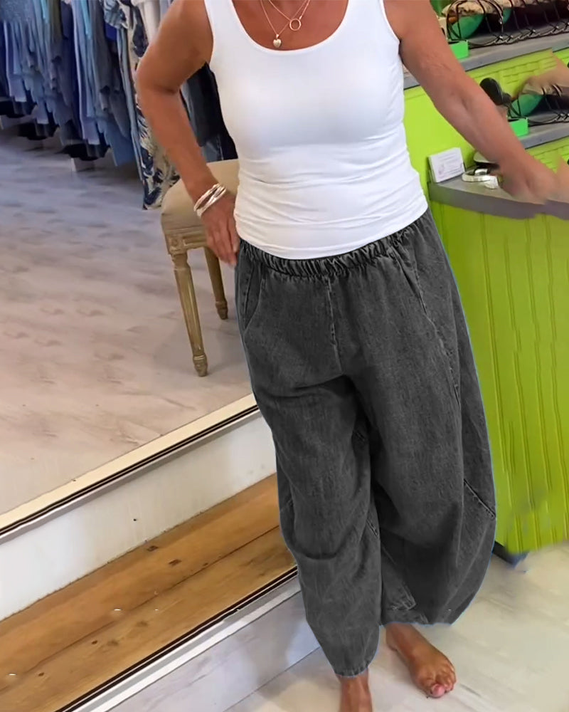 Elina | Relaxed Elastic Waist Jeans
