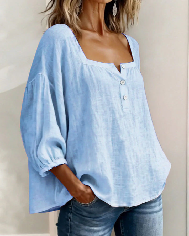 Elise | Square Neck Long Sleeve Blouse