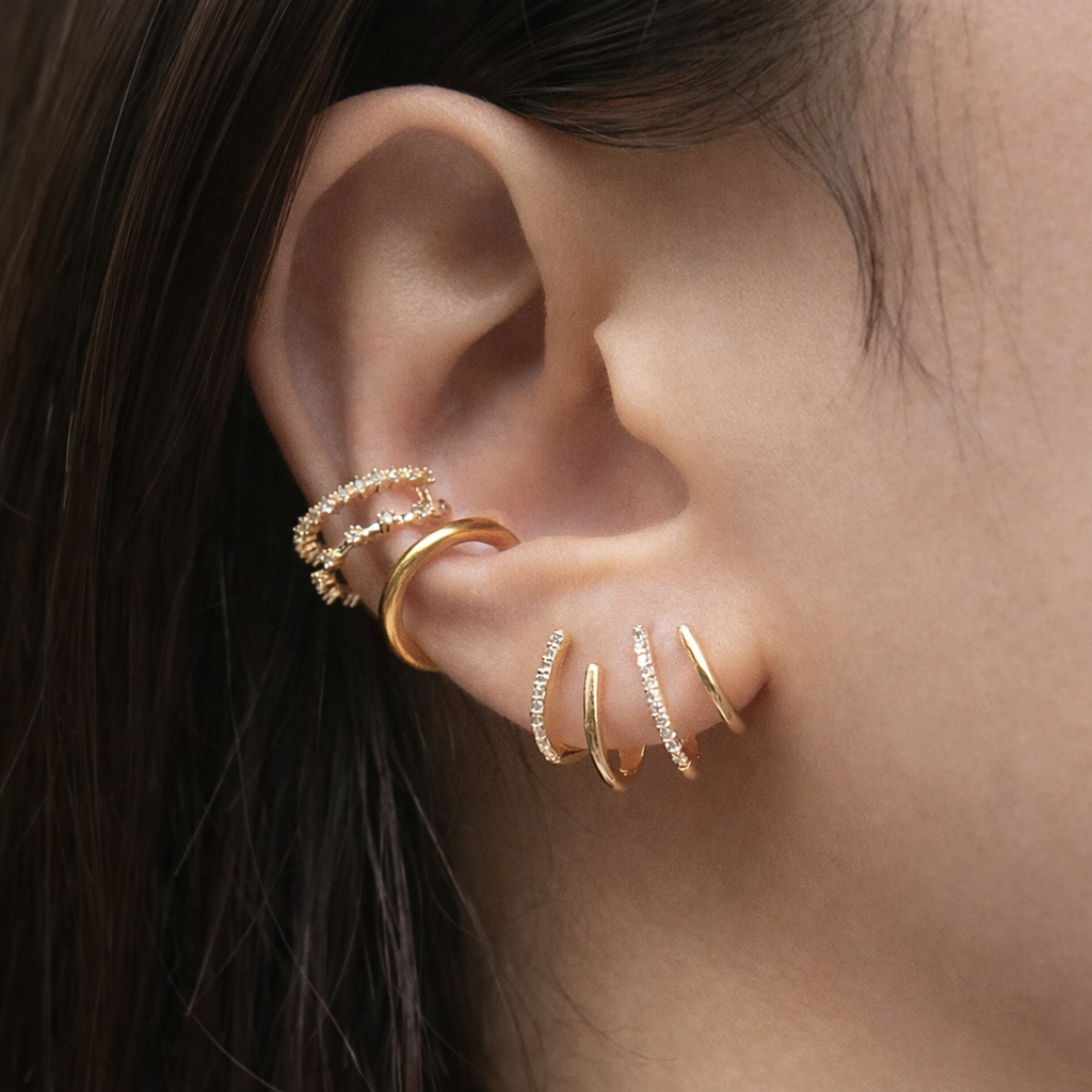 Zabby | Spiral Stack Ear Cuff Earrings