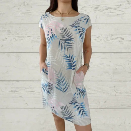 Elara | Botanical Print Summer Dress