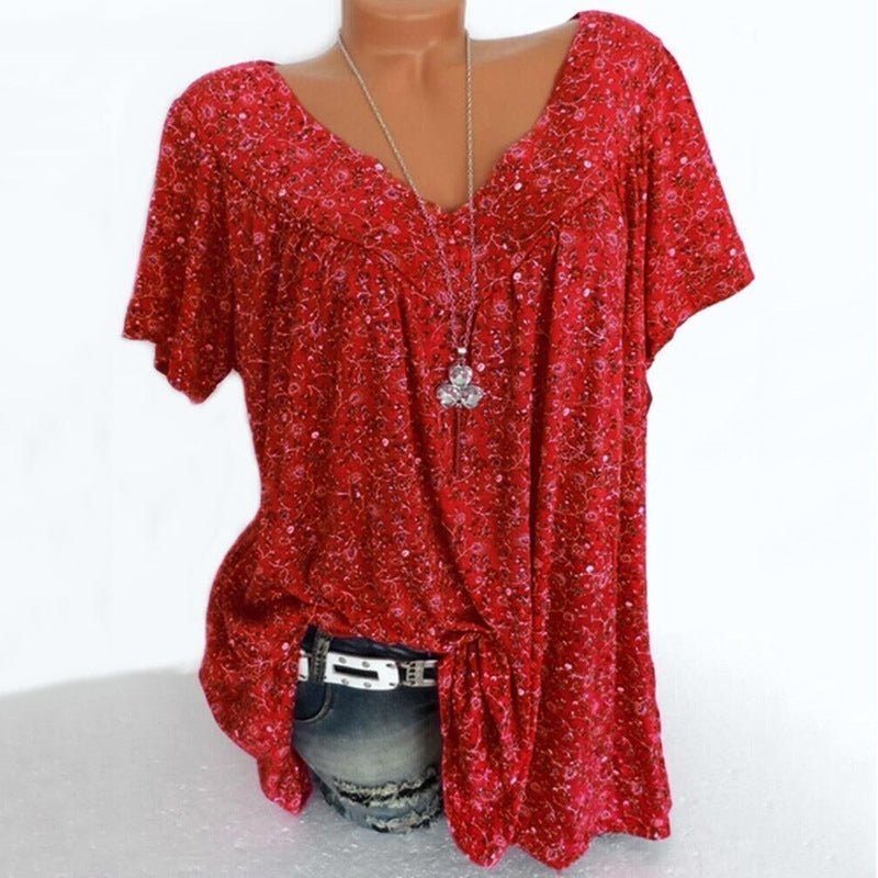 Aurora | Floral Print Short Sleeve Blouse