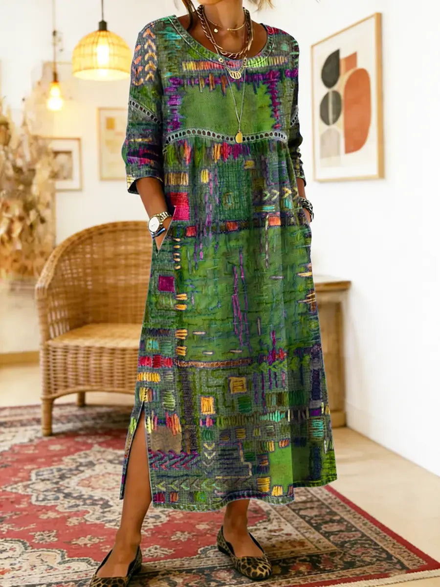 Isabelle | Dress with Ethnic Patchwork