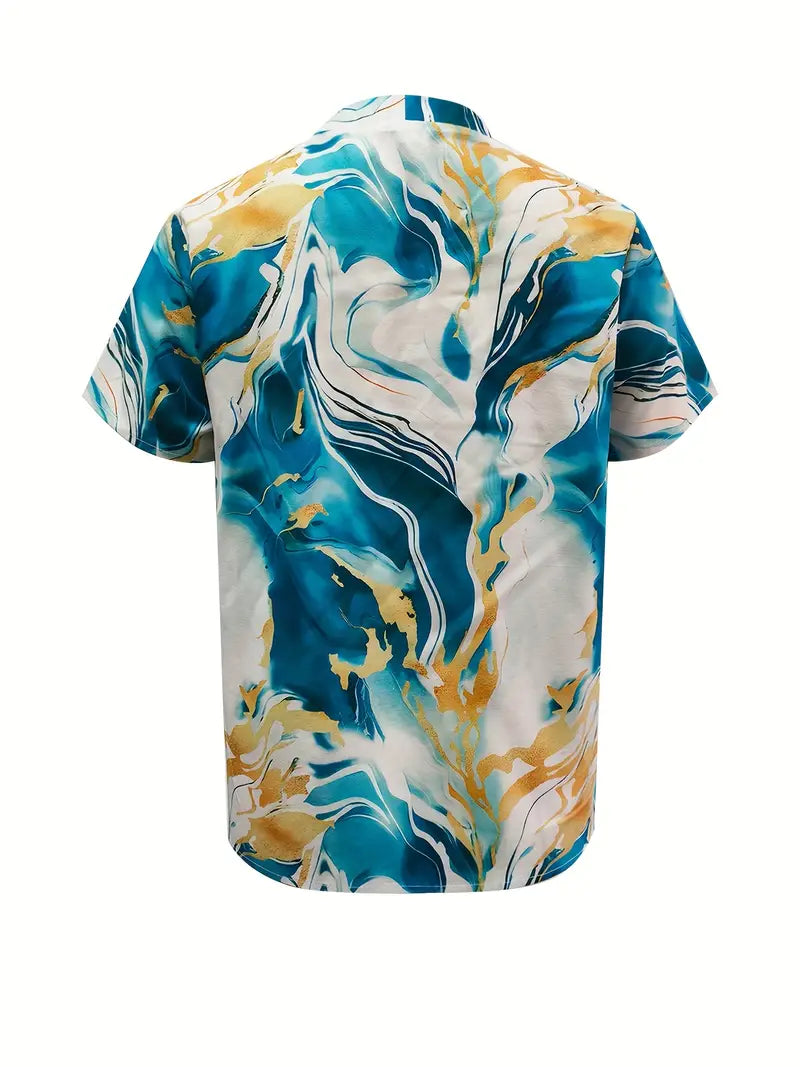 Mildred™ | Marble Print Short Sleeve Shirt