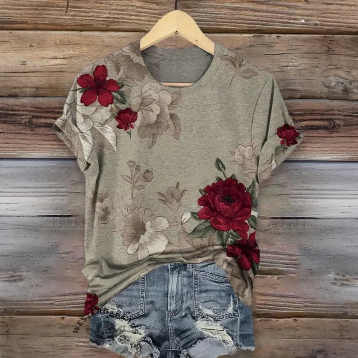 Vintage Floral Tee – Soft Casual Summer Shirt