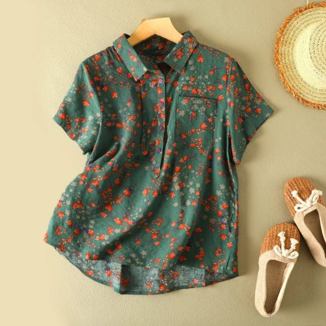Olive™ | Vintage Floral Summer Shirt
