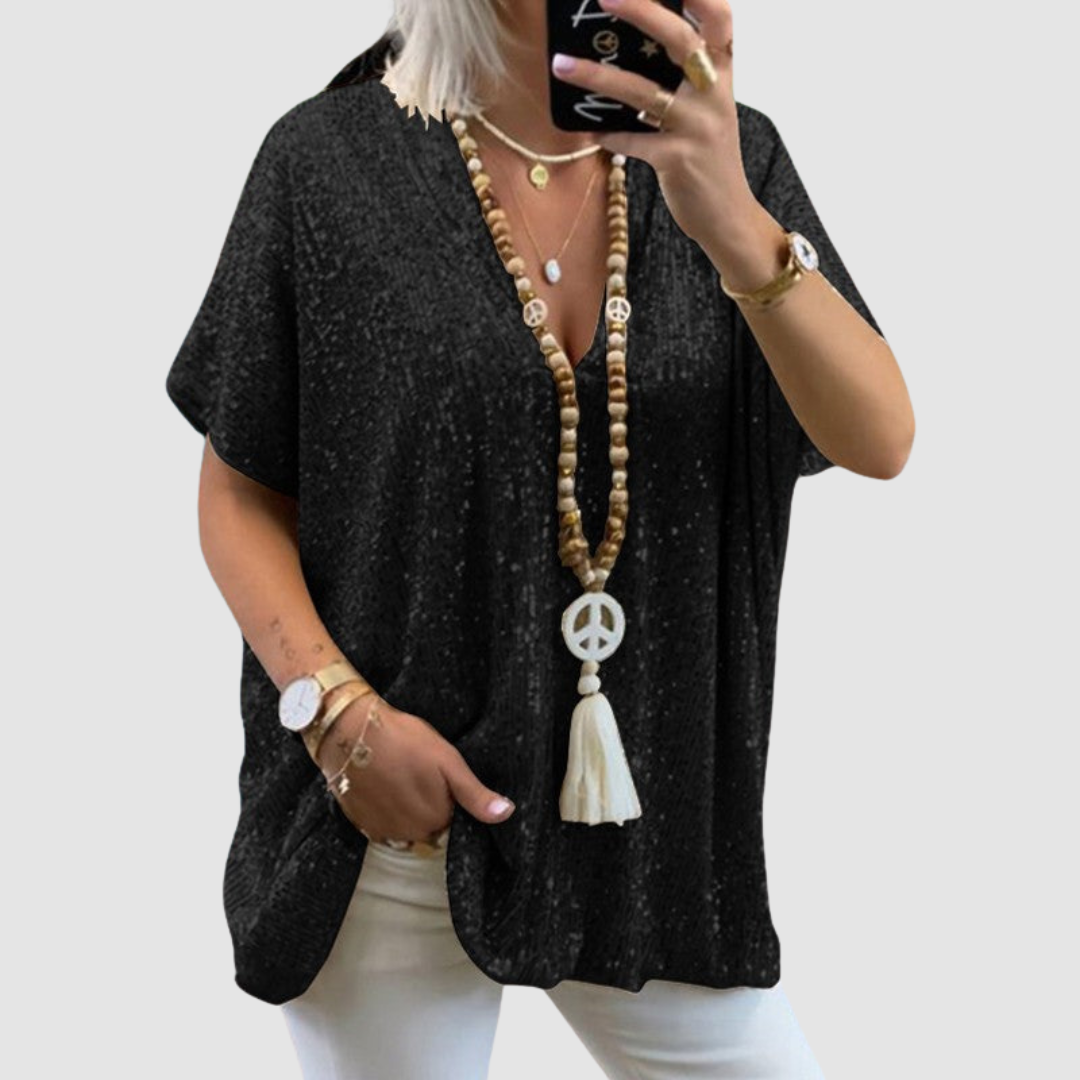 Fayne™ | V-Neck Sequin Top