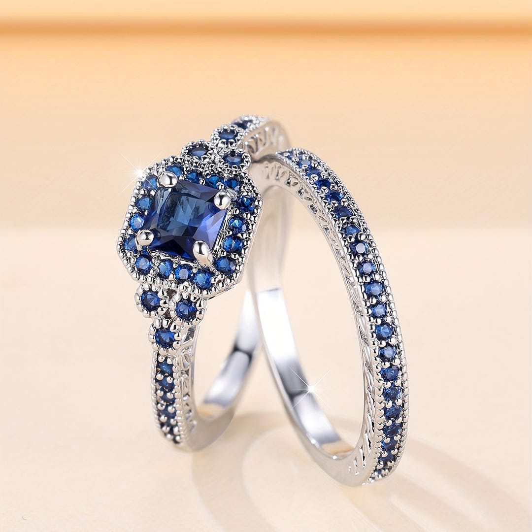 Vionetta | Sapphire Mosaic Ring Set