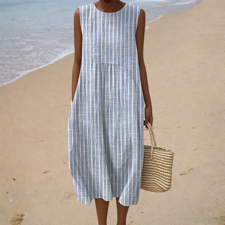 Charlotte striped summer dress - Navy Striped