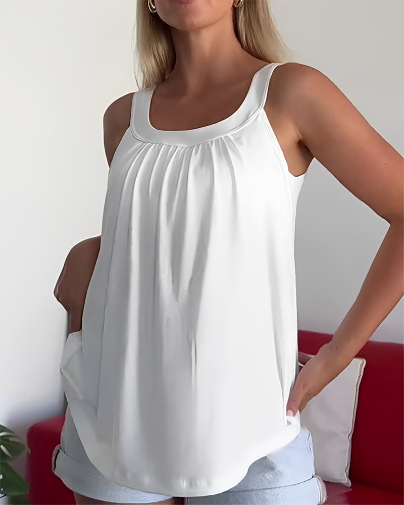 Alina | Solid Pleated Top