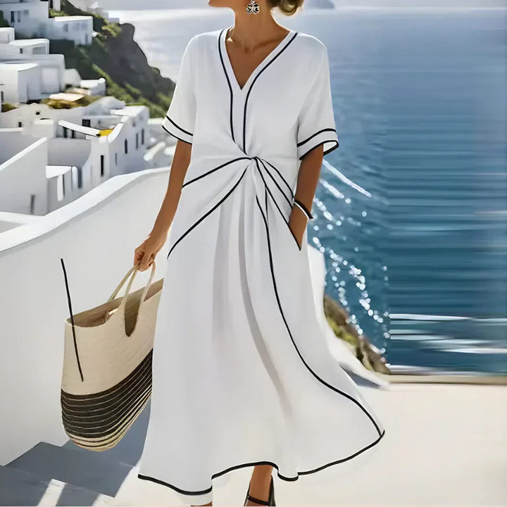 Moria | Elegant Dress with Flattering Waist and Festive Chic