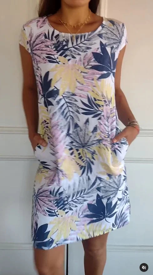 Elara | Botanical Print Summer Dress