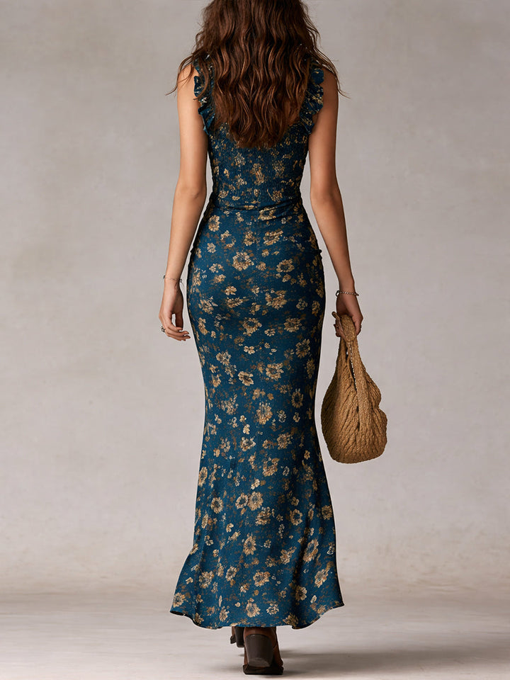 Maya | Boho Retro High Slit Maxi Dress