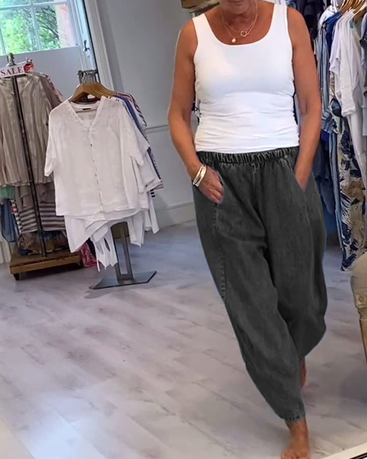 Elina | Relaxed Elastic Waist Jeans