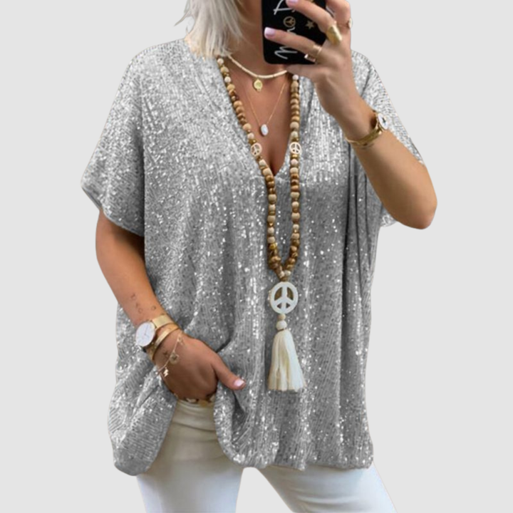 Fayne™ | V-Neck Sequin Top