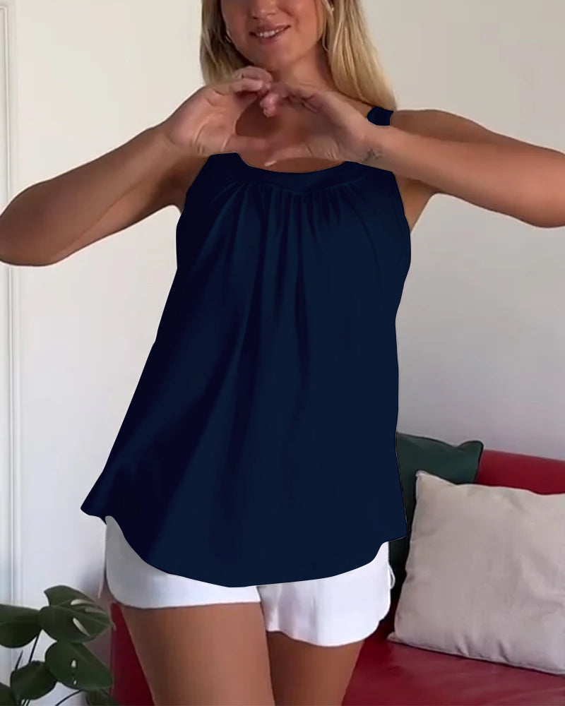 Alina | Solid Pleated Top