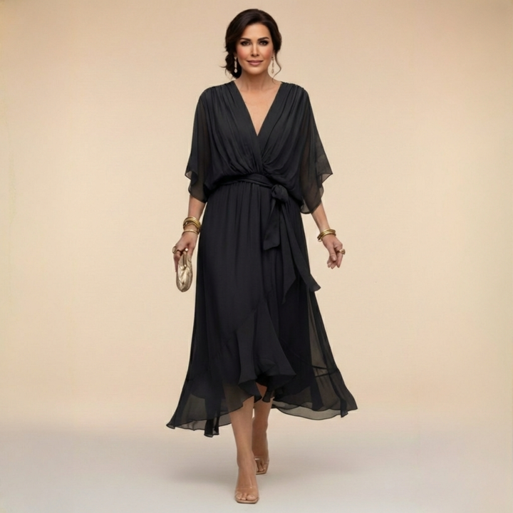 Marta | Lightweight Sheer V-Neck Dress
