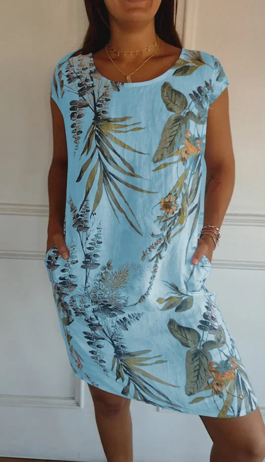 Elara | Botanical Print Summer Dress