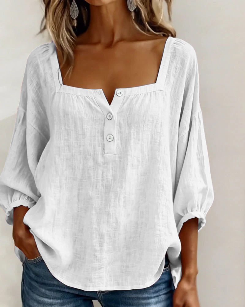 Elise | Square Neck Long Sleeve Blouse