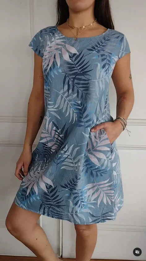 Elara | Botanical Print Summer Dress