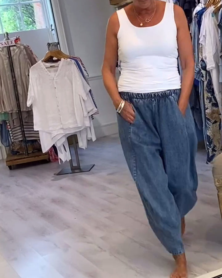 Elina | Relaxed Elastic Waist Jeans