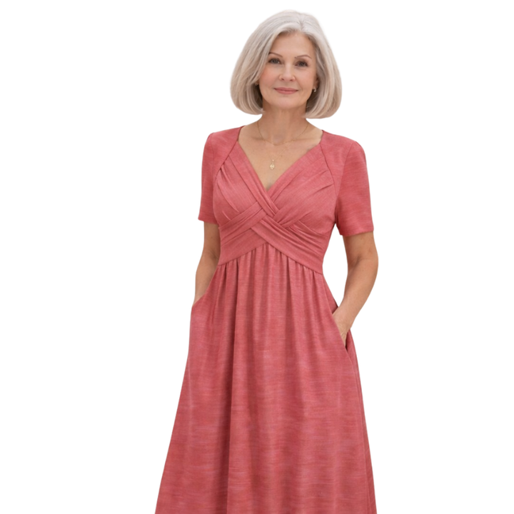 Viola™ | Elegant Midi Dress with Tummy Control
