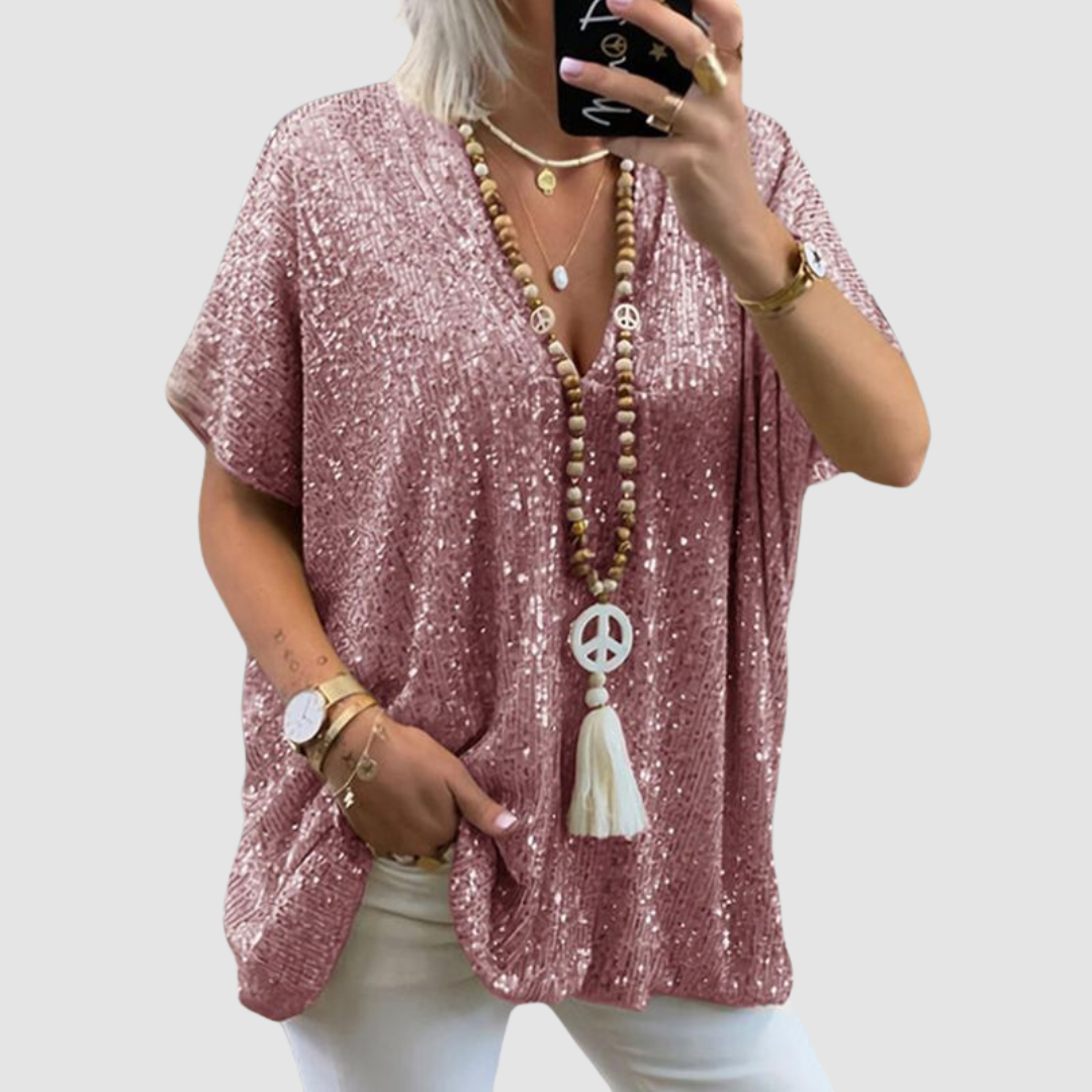 Fayne™ | V-Neck Sequin Top