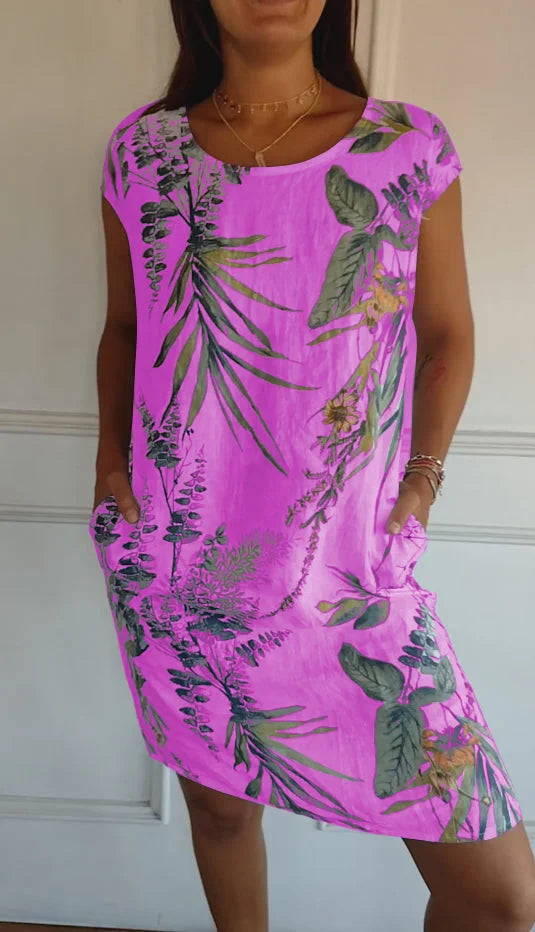 Elara | Botanical Print Summer Dress
