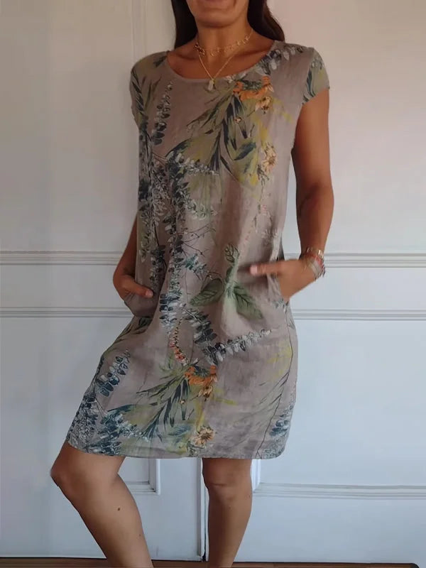 Elara | Botanical Print Summer Dress
