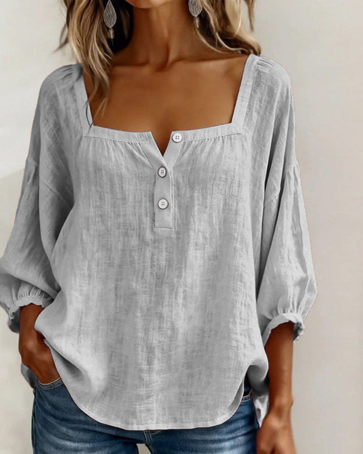 Elise | Square Neck Long Sleeve Blouse