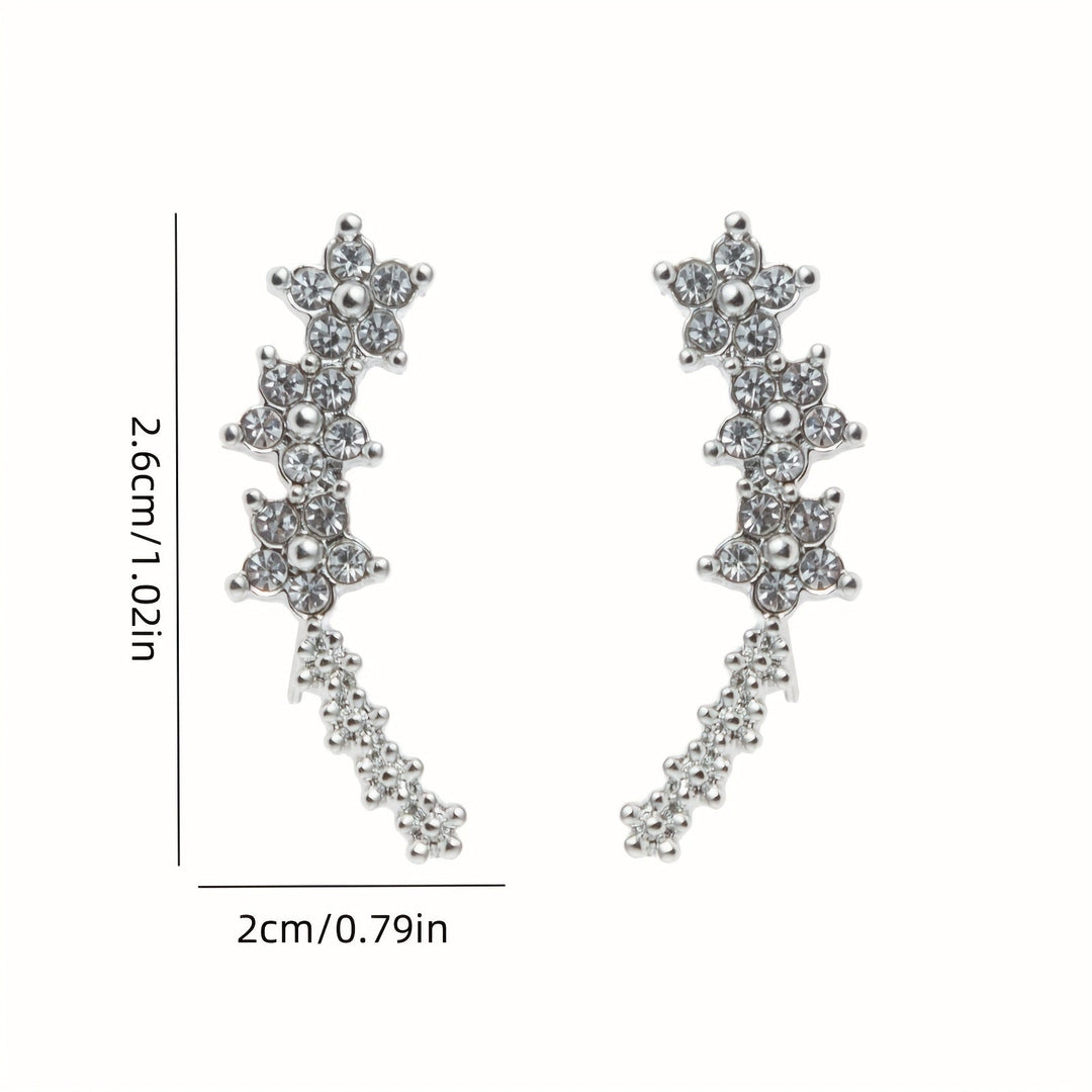 Rosalia | Crystal Floral Climber Earrings