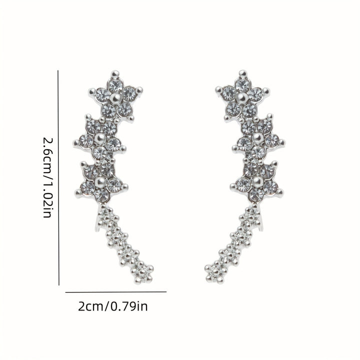 Rosalia | Crystal Floral Climber Earrings