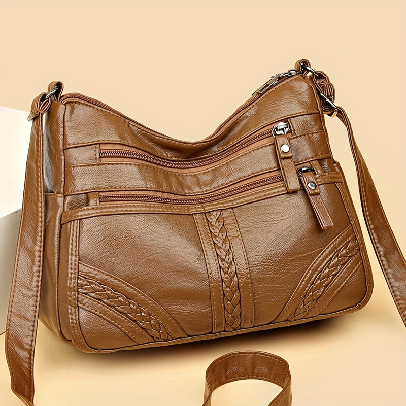 Women's | PU Handbag with Adjustable Crossbody/Shoulder Strap,