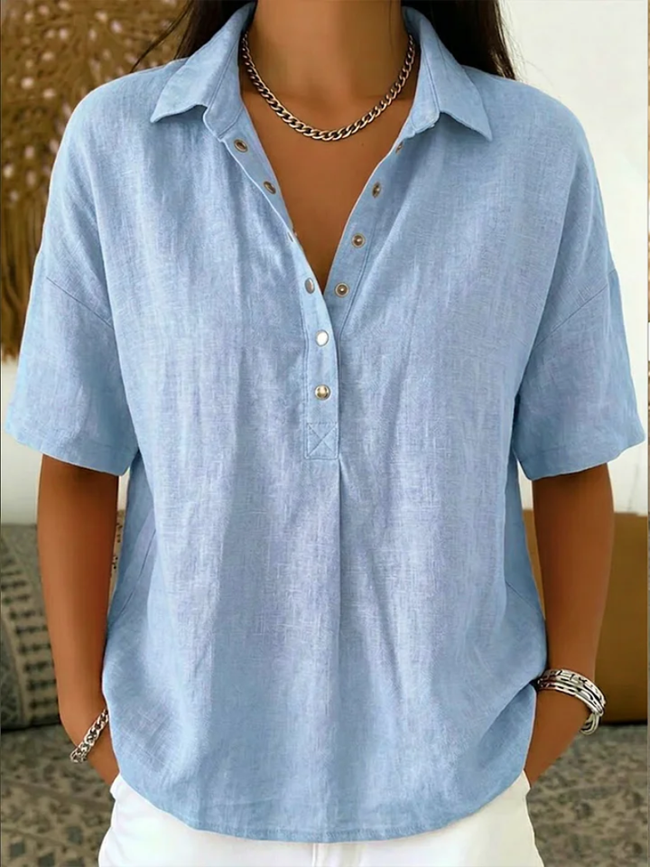 Esmé | Blouse with Collar and Button