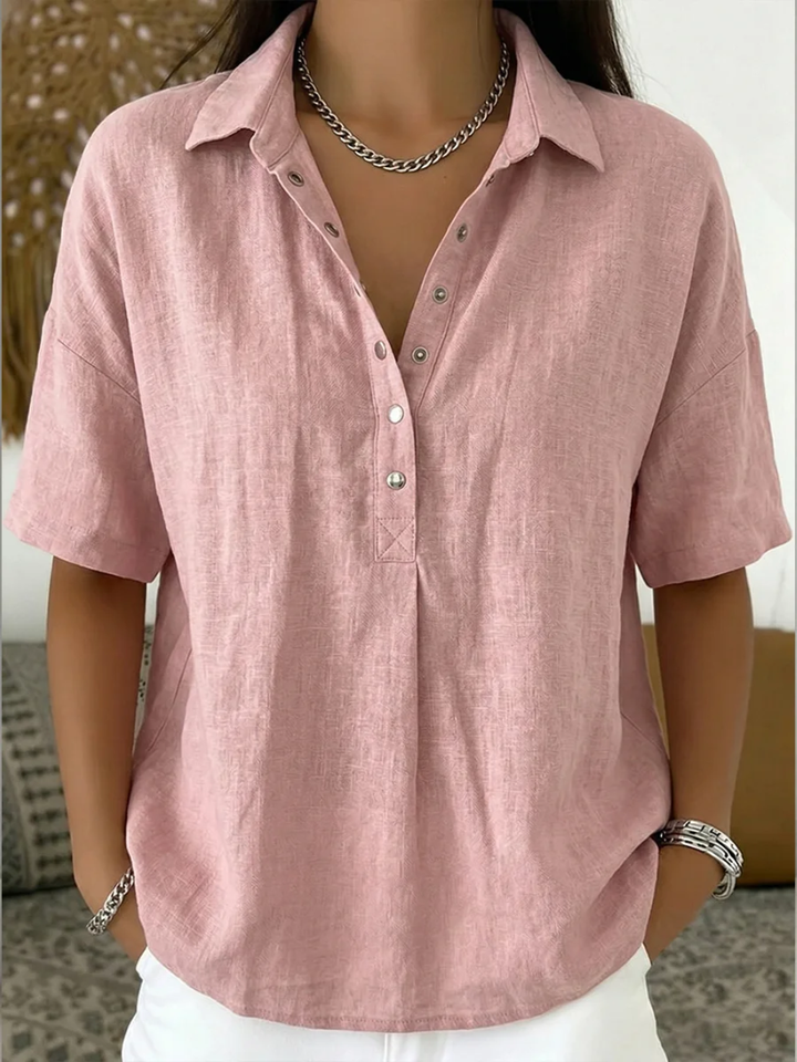 Esmé | Blouse with Collar and Button