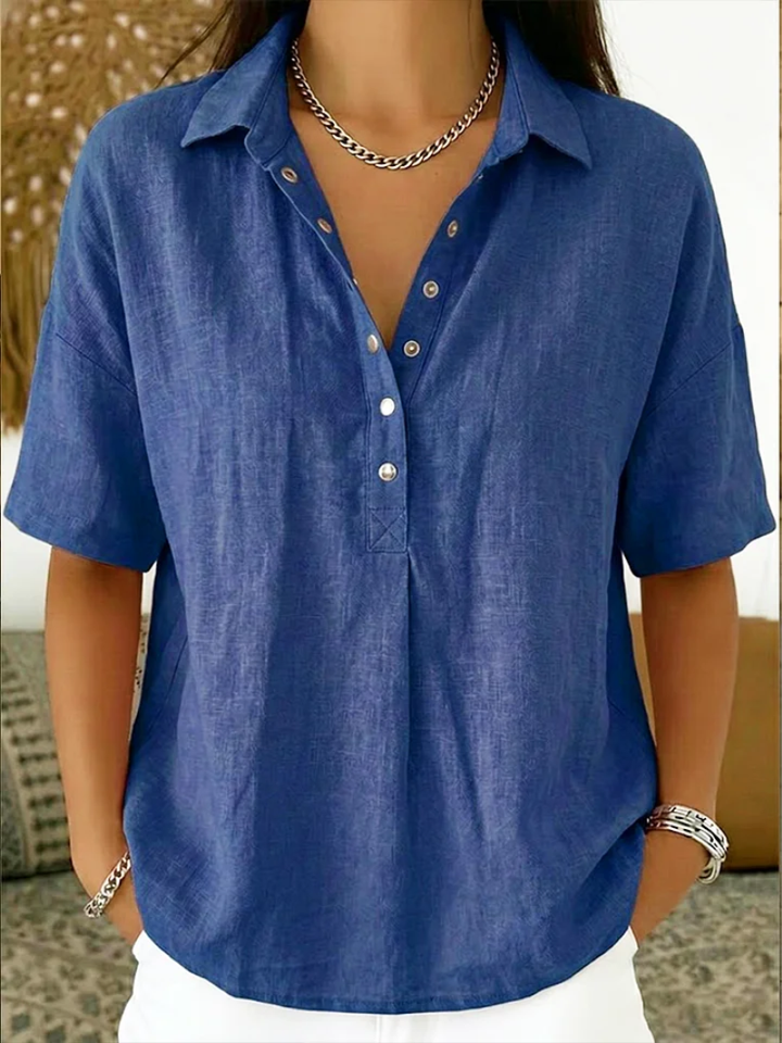 Esmé | Blouse with Collar and Button