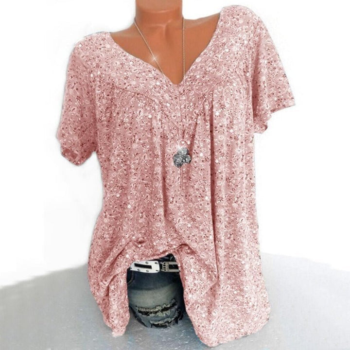 Aurora | Floral Print Short Sleeve Blouse
