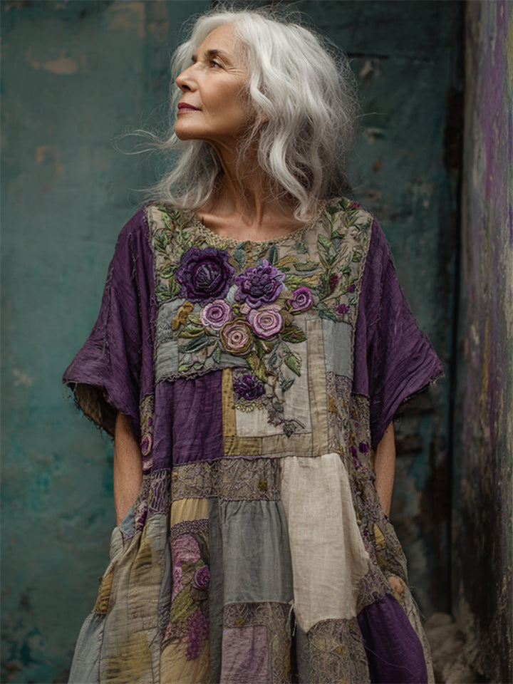 Ridika | Artisan Floral Patchwork Dress